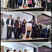 Llegan al tercer debate presidencial Máynez, Gálvez y Sheinbaum