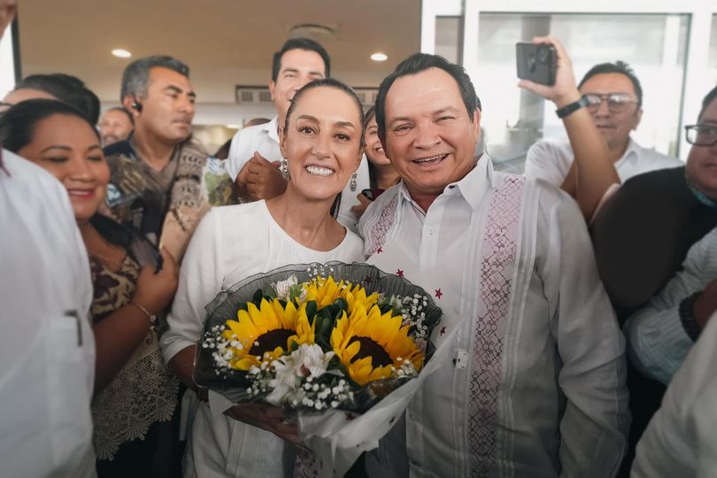 Claudia Sheinbaum continúa recorriendo el país; llega a Yucatán